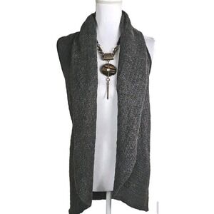 Alpaca International ~Woman One Size~ Dark Gray Open Front Alpaca/Wool Vest Knit